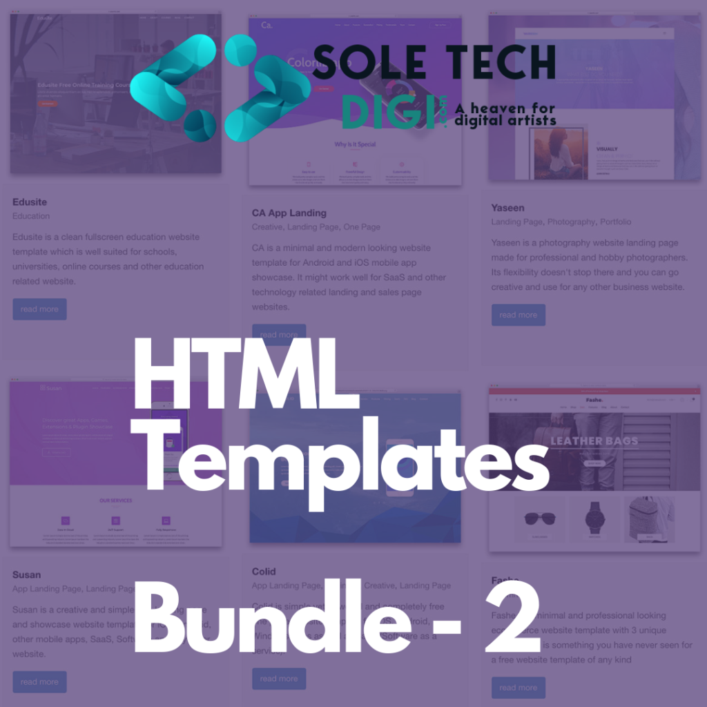 HTML Template Bundle 2 - Sole Tech Digi Solutions